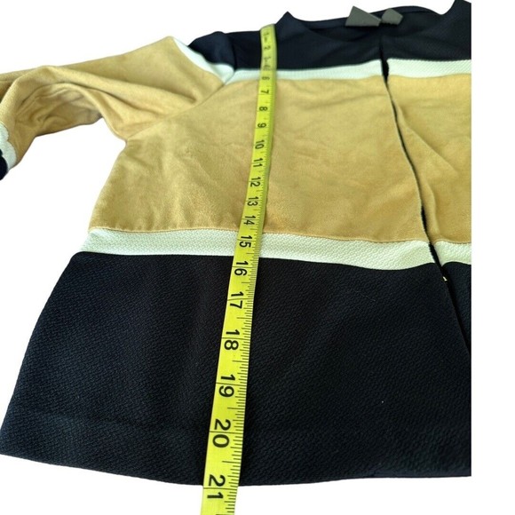 Chico’s Travelers Faux Suede Color Block Cardigan Size Small - Picture 8 of 11
